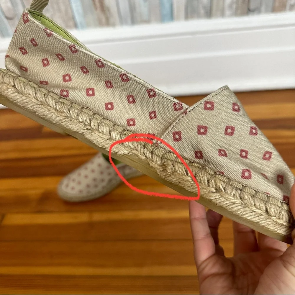 Gudrun Sjoden 38 7.5 Diamond‎ Printed Hake Cotton Canvas Espadrilles Flats Boho